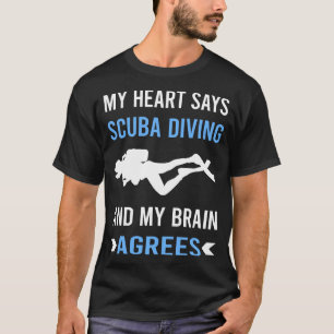 Camiseta Meu Coração Mergulhador de Scuba Diving