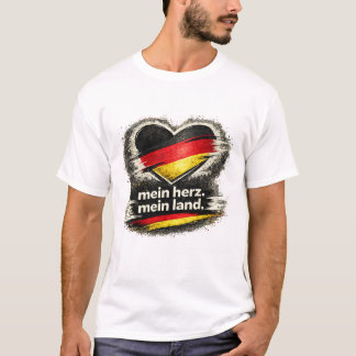 Camiseta Meu Coração. Meu País. – Bandeira Alemã Deutschlan