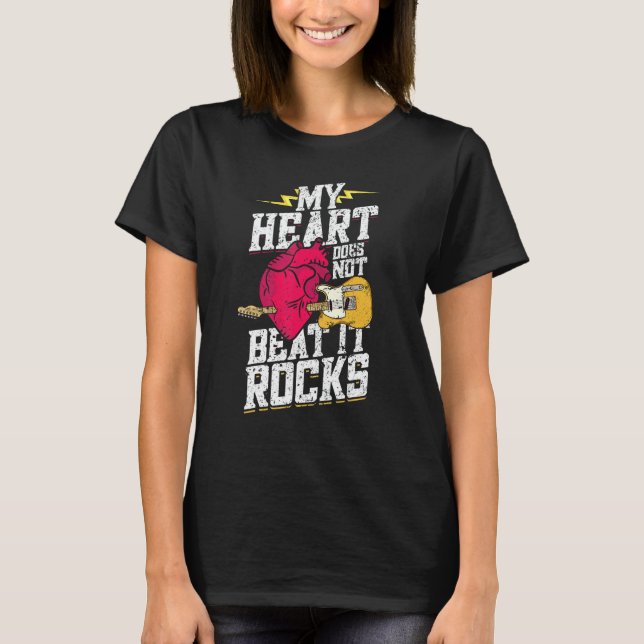 Camiseta Meu Coração Não Bate, Ele Bate Forte  Rock Eletrôn (Frente)