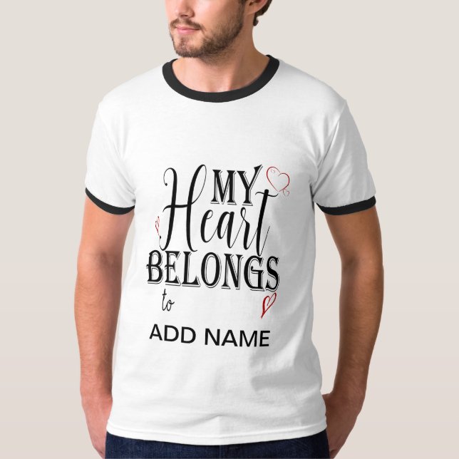 Camiseta meu coração pertence a (Frente)