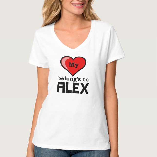 Camiseta Meu coração pertence a Alex (Frente)