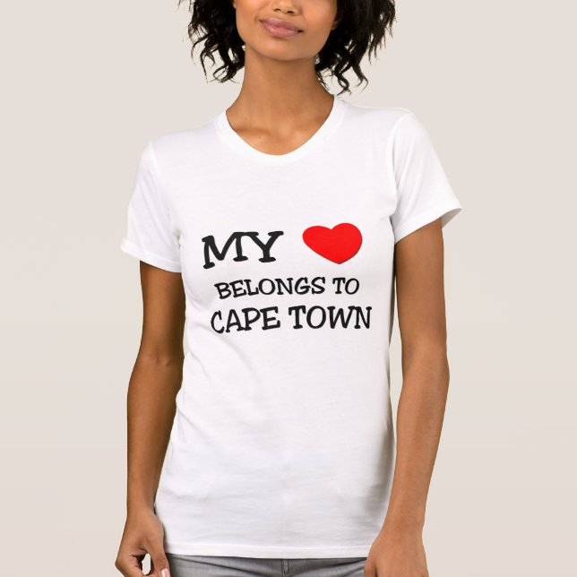 Camiseta Meu coração pertence a CAPE TOWN (Frente)