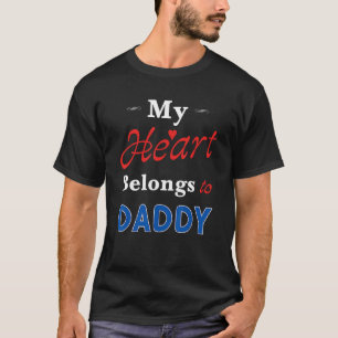 Camiseta Meu Coração Pertence à Da do Pai do Bebê Pai Recém