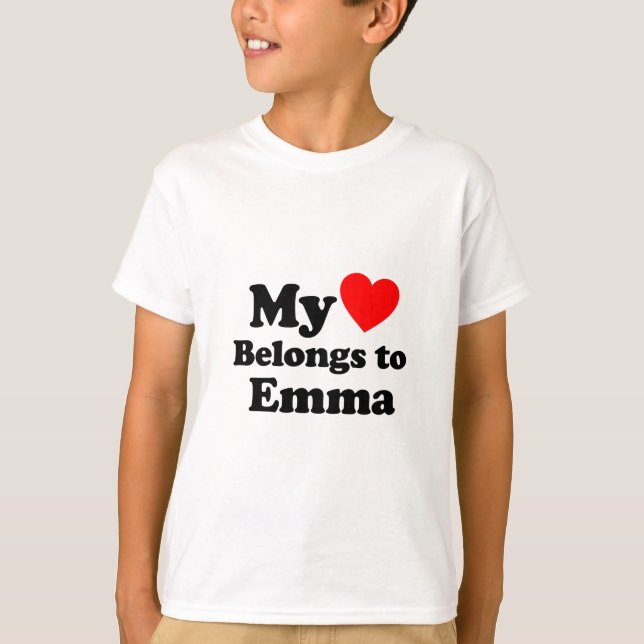 Camiseta Meu Coração Pertence a Emma (Frente)