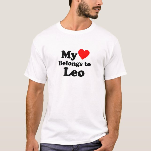 Camiseta Meu Coração Pertence a Leo (Frente)