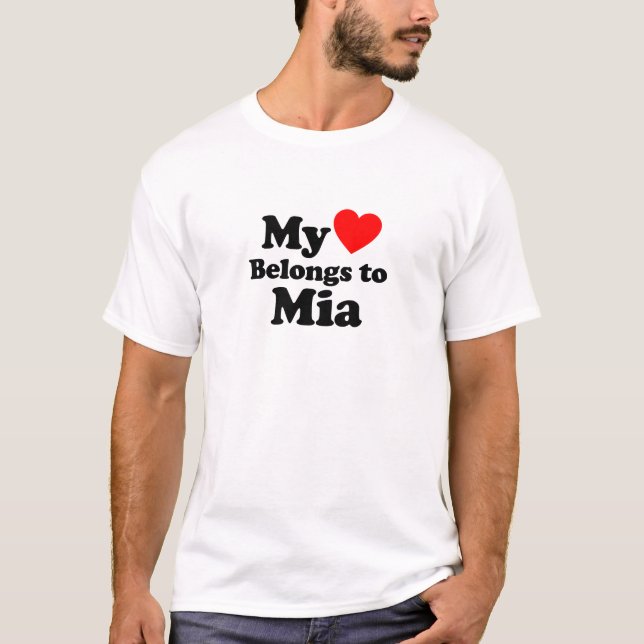 Camiseta Meu Coração Pertence à Mia (Frente)