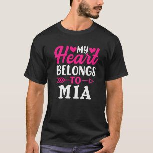 Camiseta Meu Coração Pertence A Mia Engraçado Dia de os 