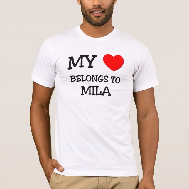 Camiseta Meu coração pertence a MILA (Frente)