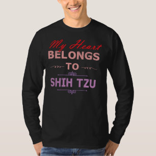 Camiseta Meu Coração Pertence A Shih Tzu Dogs Idea Fo