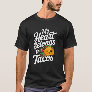 Camiseta Meu Coração pertence a Tacos, amante de tacos