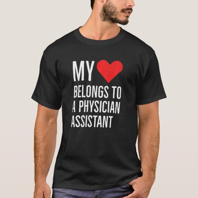 Camiseta Meu Coração Pertence A Um Assistente Médico Cotaçã (Frente)