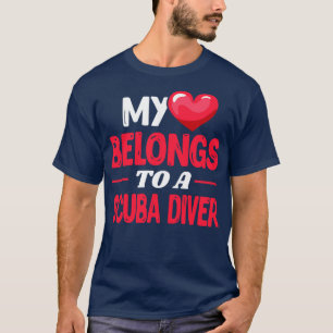 Camiseta Meu coração pertence a um mergulhador