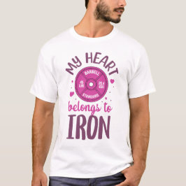 Camiseta Meu Coração Pertence ao Ginásio de Fitness Barra R