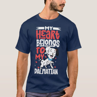 Camiseta Meu coração pertence ao meu Dalmaciano