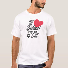 Camiseta Meu Coração Pertence ao Meu Namorados de Gato | Ca