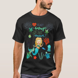 Camiseta Meu coração pertence às Criaturas Marinhas Oce