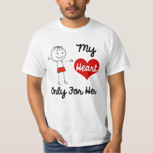 Camiseta Meu coração somente para ele o t-shirt dos homens