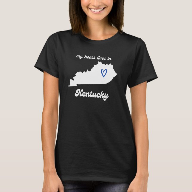 Camiseta Meu Coração Vive Em Kentucky Cute Midwest Kentucky (Frente)