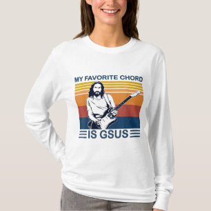 Camiseta Meu Cordão Favorito É Gsus Jesus Tocar Violão Retr