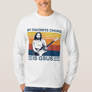 Camiseta Meu Cordão Favorito É Gsus Jesus Tocar Violão Retr