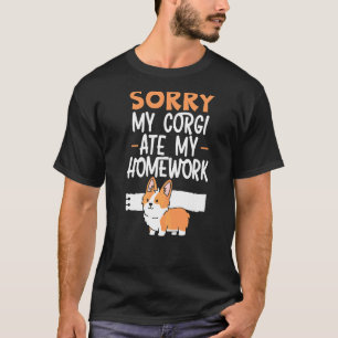 Camiseta Meu Corgi Comeu Meu Trabalho De Casa Welsh Corgi P