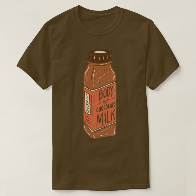 Camiseta Meu corpo é feito com leite de chocolate e present (Frente do Design)