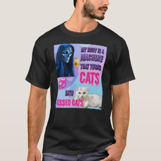 Camiseta Meu corpo é uma máquina beijando gatos