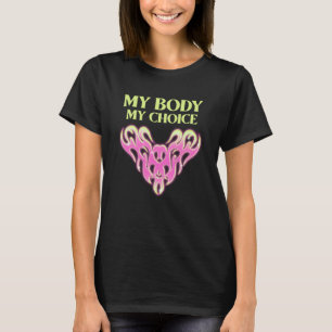 Camiseta Meu corpo Minha escolha cor-de-rosa Direitos das m