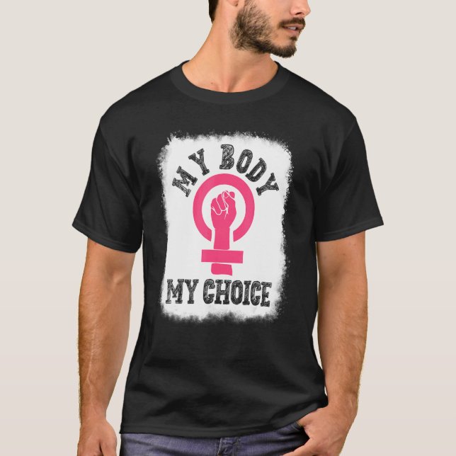 Camiseta Meu corpo Minha escolha Direitos da Mulher Procura (Frente)