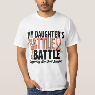 Camiseta Meu da batalha cancer uterina da filha demasiado