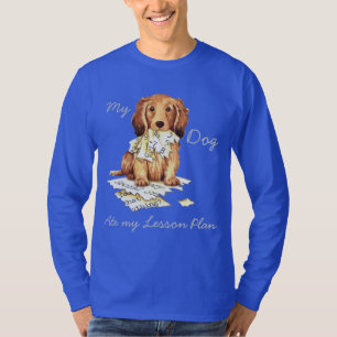 Camiseta Meu Dachshund de cabelos compridos comeu meu plano