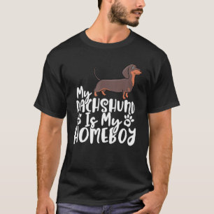Camiseta Meu Dachshund É Meu Ficar em casa Homem Dachshund