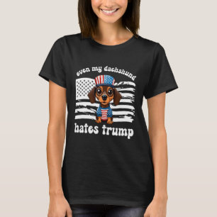 Camiseta Meu Dachshund Odeia Trump Dogs Kamala Harris Vote