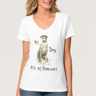 Camiseta Meu Deerhound escocês comeu meus trabalhos de cas