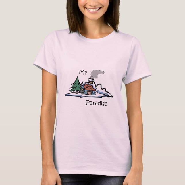 Camiseta Meu Design de Cabina de Paraíso (Frente)