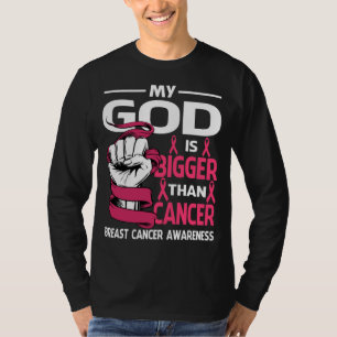 Camiseta Meu Deus É Maior Que O Cancer De Mama Cancer Awar