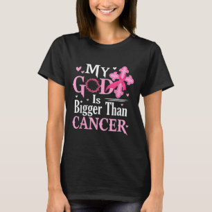 Camiseta Meu Deus É Maior Que O Cancer De Mama Cancer Aware