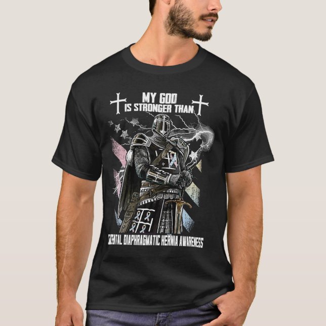 Camiseta Meu Deus É Mais Forte Do Que Hérnia Diafragmática  (Frente)