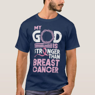 Camiseta Meu Deus É Mais Forte Que A Consciência Do Cancer