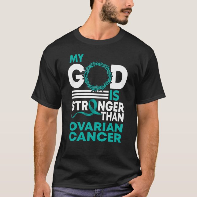 Camiseta Meu Deus É Mais Forte Que A Consciência Do Câncer  (Frente)