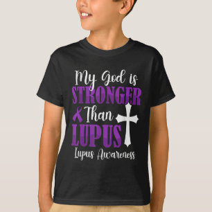 Camiseta Meu Deus É Mais Forte Que Lupus De Fita Roxo