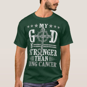Camiseta Meu Deus É Mais Forte Que O Cancer Pulmonar, Cross