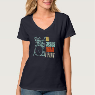 Camiseta Meu Deus, eu toco tambores Deus bebendo Música Chr