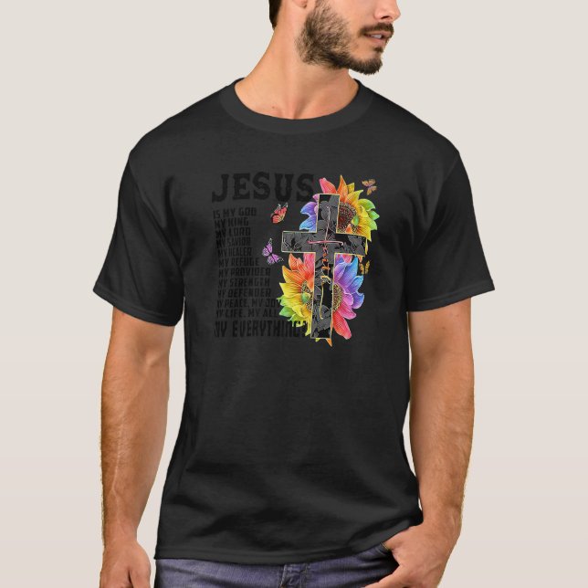 Camiseta Meu Deus Meu Senhor Meu Salvador Flor Cristo (Frente)