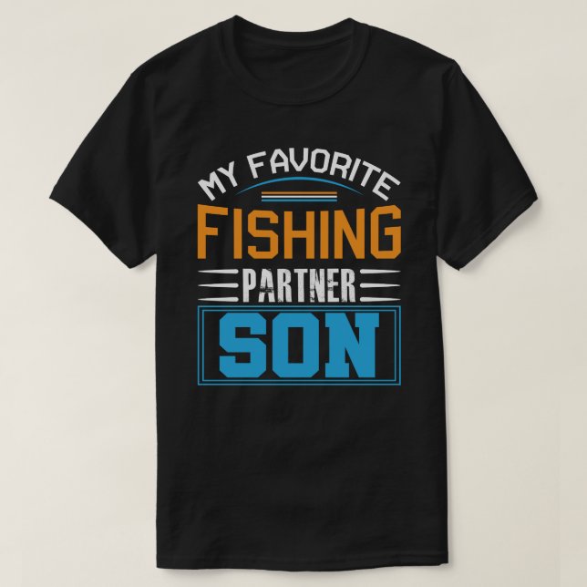Camiseta Meu Dia de os pais SON Parceiro de Pesca Favorito (Frente do Design)