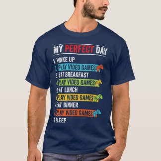 Camiseta Meu Dia Perfeito Joga Videos games Engraçados Game