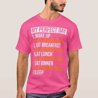 Camiseta Meu Dia Perfeito Jogando Basquete Funny Legal Bask