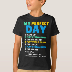 Camiseta Meu Dia Perfeito Jogar Video Games Divertido Gamer