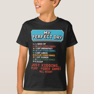 Camiseta Meu Dia Perfeito Jogar Video Games Divertido Gamer
