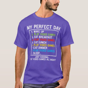 Camiseta Meu Dia Perfeito Jogar Video Games Divertido Gamer